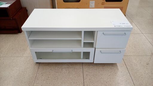 ★ジモティ割あり★  テレビ台 白 H47×D39×W90 クリーニング済み TJ7859