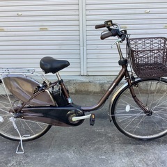 パナソニック電動アシスト自転車 ブラウン 電動自転車 Panasonic Lithium vivi EX ブラウン 34☆ 電動自転車