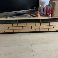 【福山市直接引取限定】テレビ台　テレビボード テレビ台 幅150 奥行40 高さ40 完成品 セラミック調 グレー