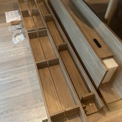 照明付き/4口コンセント付き/キングサイズベッドフレームの画像
