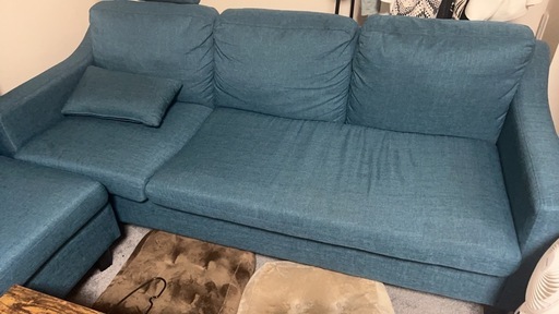 カウチソファー青色