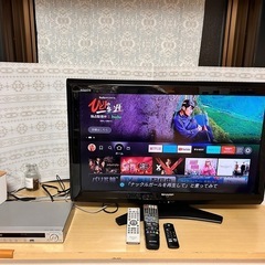 ３２型テレビ、ファイヤースティック、DVDプレイヤー３点セット