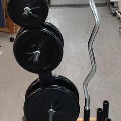 バーベル+プレートスタンドセット　計80kg