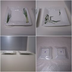 ノリタケ   スクエア プレート ( 絵変り ペアセット )   京香旬彩   伏見唐辛子 ・ 九条葱   P5340/1620-14の画像