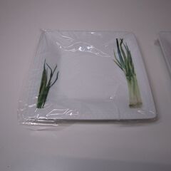 ノリタケ   スクエア プレート ( 絵変り ペアセット )   京香旬彩   伏見唐辛子 ・ 九条葱   P5340/1620-14の画像