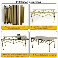 （黒）新品アウトドア用折りたたみテーブル、キャンプ用折りたたみテーブルの画像