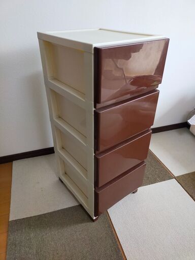 【中古】4段チェスト　タンス　ブラウン