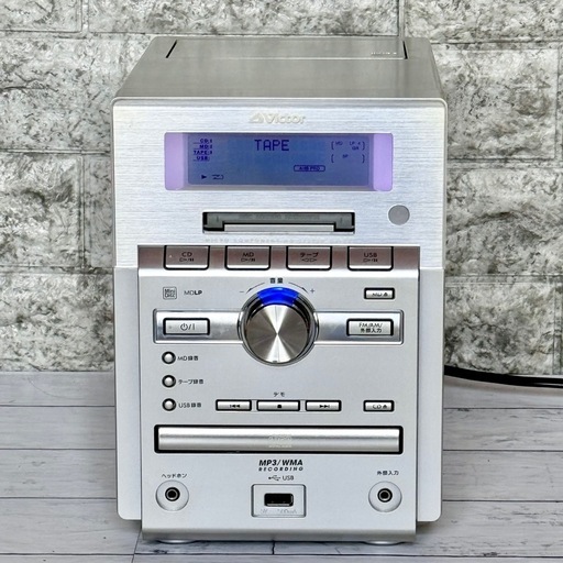 CD/MD(W)コンポ(Victor)美品 Victor ビクター ダブルMD CD カセット ステレオ コンポ UX-W50 CA