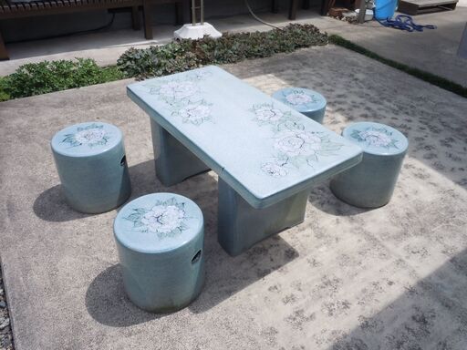 ガーデンテーブル　信楽焼