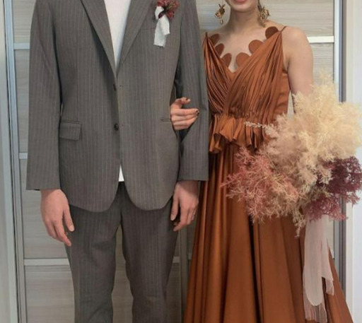 美晴ドレス テラコッタドレス(胸元フリルあり) ウェディング カラードレス