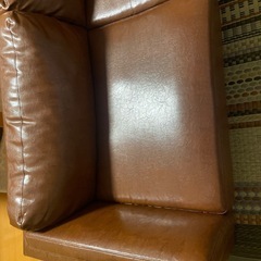 【期間限定お値下げ】ヴィンテージソファ　3人掛け　合皮　アンティークの画像