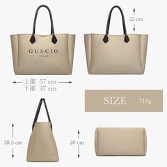 【新品未使用】GUSCIO ITALYトートバッグ ベージュ　Mの画像