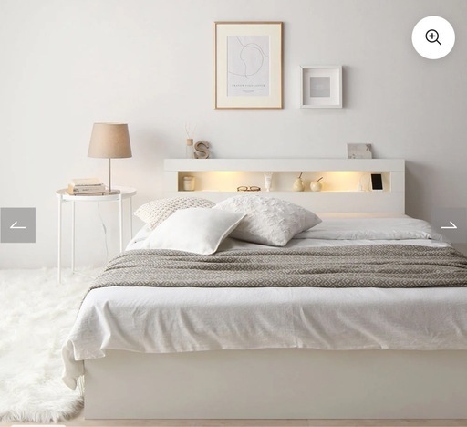 【未開封・未使用】シングルベッドフレームLED照明・コンセント・収納付き