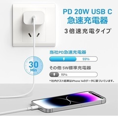 2M USB-C to Lightningケーブル2本入りの画像