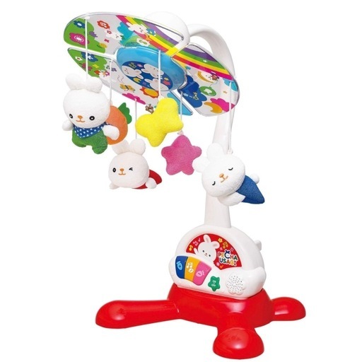 定価約１万円 美品 即使用可能 トイローヤル ぺちゃウサギ 見あげるお空の2WAYメリー (タイマー付き/静音) ラトル オルゴール  やすらぎふわふわメリー【製造終了/在庫なし】 | トイローヤル