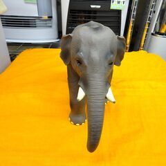フェバリット アニマルフィギュア アジアゾウ ビニールモデル 幅13cm 長さ30cm 高さ18.5cm 塩化ビニール製 グレー Favorite 動物 置物 札幌 西岡店の画像