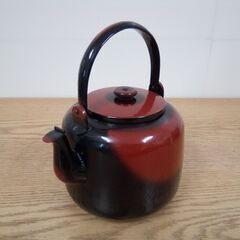 茶道具 金属製 薬缶 やかん 口蓋付 幅20cm×奥行17cm×...