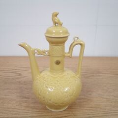 茶道具 清水焼 水差 水指 水次 黄色 幅15cm×奥行12.5...