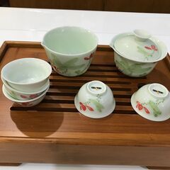 中国茶 茶器セット 　ティートレイセット 、貯水付き小さなティー...