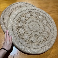 新品　夏用　パナマ　丸型　座布団　　の画像