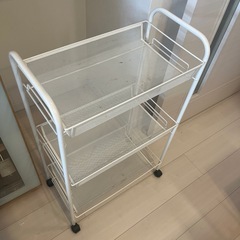 IKEA 3段ラック　ワゴン　白