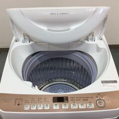 JT9307【SHARP/シャープ 7.0㎏洗濯機】美品 2021年製 ES-T713 家電 洗濯 簡易乾燥付の画像