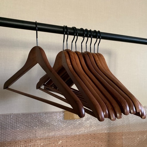ヴィンテージ ウッドハンガー 大量 82本セット ウォルナットカラー