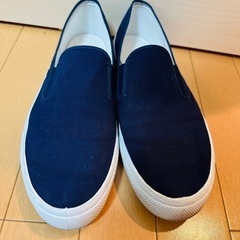 【使用回数1回】スリッポン　ネイビー　27.5cm キャンパス