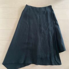 MAX MARA　アシンメトリーラップスカートスカート　黒　36　中古の画像