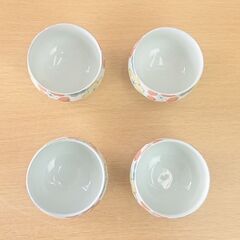 【中古品】【長期保管品】 湯呑４客 有田焼 秀峰作の画像