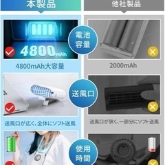 【1台4役 この夏も涼しく快適に】携帯扇風機 首掛け ネッククーラー ホワイトの画像