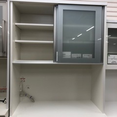 松田家具レンジボード　スライド扉ホワイト【トレファク堺福田店】の画像