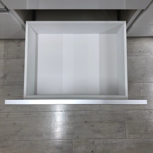 松田家具 食器棚 ホワイト ガラス扉 松田家具】スライド扉レンジボード