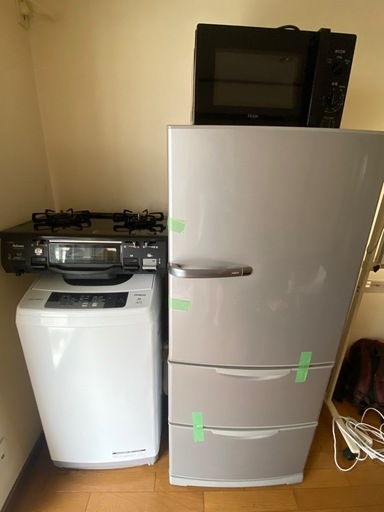 4点セット(冷蔵庫、洗濯機、コンロ、電子レンジ)
