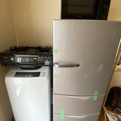 4点セット(冷蔵庫、洗濯機、コンロ、電子レンジ)