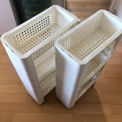 23cm隙間収納　2個　キッチン　脱衣所　クローゼット　押し入れ　棚高さ変更可能　3段　パントリーの画像