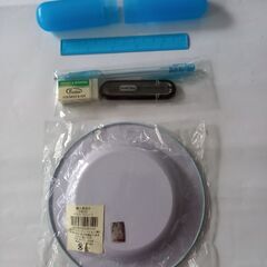 シャープペン　物差し　筆入れ　ブルー色マリープレートの画像