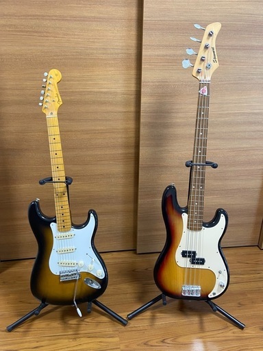 stewartのベースとFenderのギターのセット