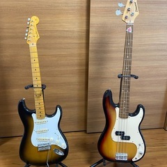 stewartのベースとFenderのギターのセット