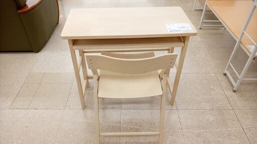 ★ジモティ割あり★ 株式会社ジェイデックス 学習机　平机 ナチュラル H70.5×D40×W80 クリーニング済み TJ7886
