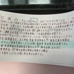 青春18切符  残 2回分の画像