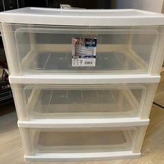 アイリスオーヤマ 3段クリアケース 収納