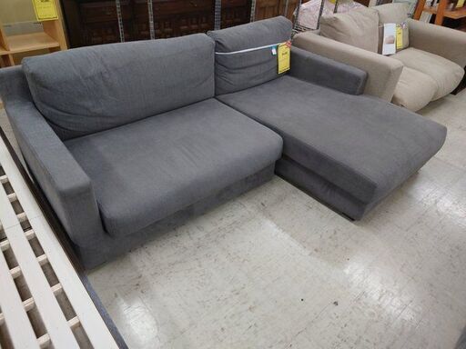 J8020 ソファ グレー クリーニング済み　【リユースのサカイ柏店】