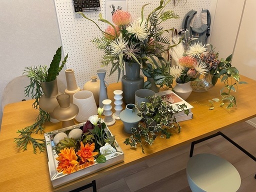 モデルルーム展示品 造花 花瓶