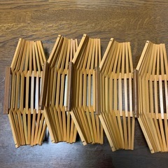 レトロな麦茶グラスとおしぼり入れ5客分の画像