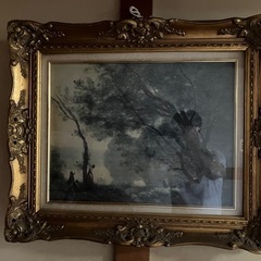 モルトフォンテーヌの思い出　複製画　風景画　骨董品　絵画