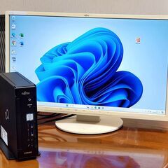 富士通 コンパクトPC/モニターセット【起動5秒 CPUスコア7...