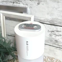 【新品未使用】加湿器 卓上 小型 超音波加湿器 アロマ USB充電式 コードレス LEDライトの画像