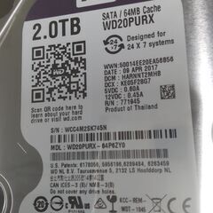 未使用　WD Purple 2.0TBの画像