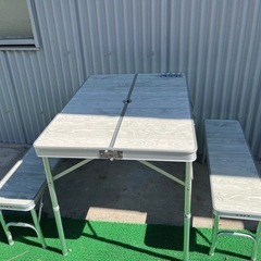 山善 キャンプテーブル ベンチ キレイ 